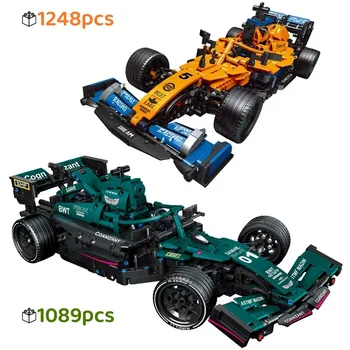 Технически зелен Mclarened F1 Formula City Скорост на състезателен автомобил, Строителни блокове 42141 тухла Спортни автомобили Модел за сглобяване на играчки, детски подаръци